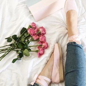 LIMITED EDITION  Butterfly Twists x HVN Gingham Ballet Espadrilles Size 38